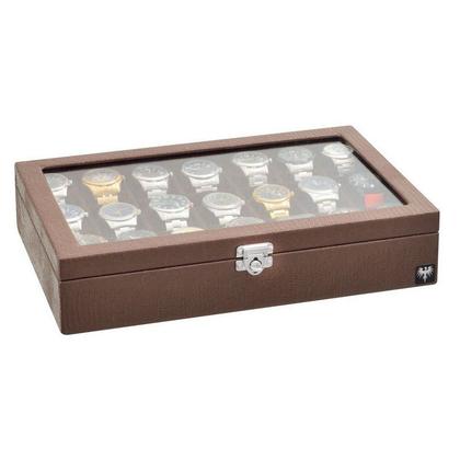 Imagem de Porta Relógio Sintético Croco com 21 Divisórias