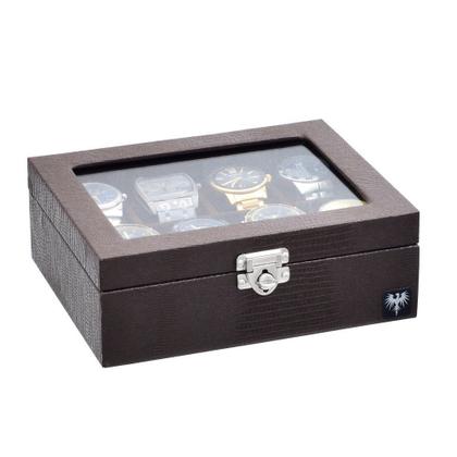 Imagem de Porta Relógio Sintético Croco com 8 Divisórias