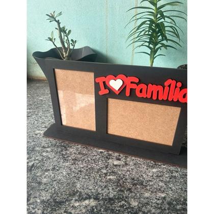 Imagem de porta retrato 10x15 familia 2 fotos AMO MINHA FAMILIA ML3