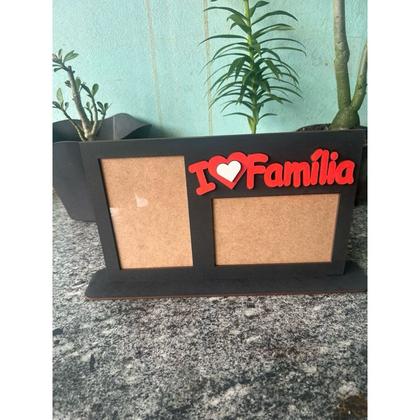 Imagem de porta retrato 10x15 familia 2 fotos AMO MINHA FAMILIA ML3