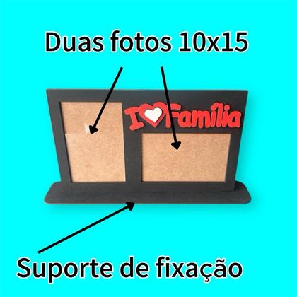 Imagem de porta retrato 10x15 familia 2 fotos AMO MINHA FAMILIA ML3