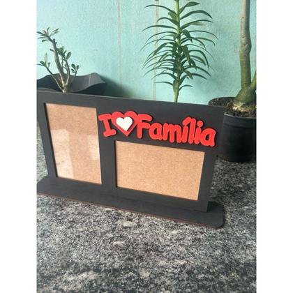 Imagem de porta retrato 10x15 familia 2 fotos AMO MINHA FAMILIA ML3
