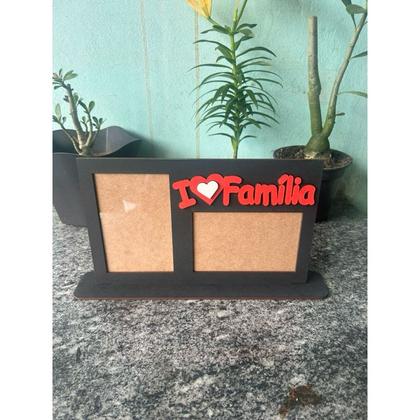 Imagem de porta retrato 10x15 familia 2 fotos AMO MINHA FAMILIA ML3