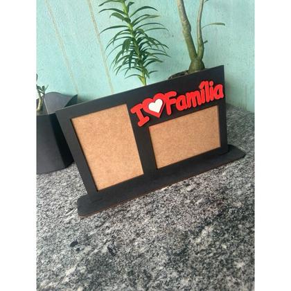 Imagem de porta retrato 10x15 familia 2 fotos AMO MINHA FAMILIA ML4
