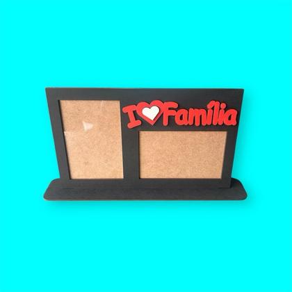 Imagem de porta retrato 10x15 familia 2 fotos AMO MINHA FAMILIA ML4