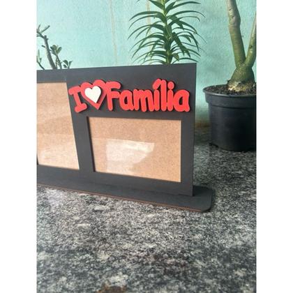 Imagem de porta retrato 10x15 familia 2 fotos AMO MINHA FAMILIA ML4