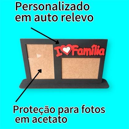 Imagem de porta retrato 10x15 familia 2 fotos AMO MINHA FAMILIA ML4