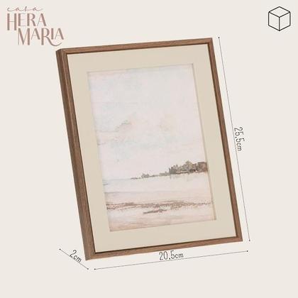 Imagem de Porta Retrato Decorativo De Mesa Em Madeira E Vidro 15x20cm