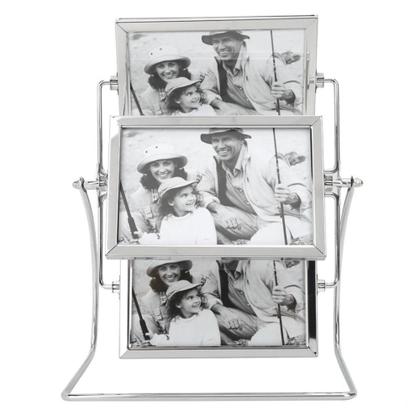 Imagem de Porta Retrato Giratorio 8 Fotos Roda Gigante 10x15 Cm Prata