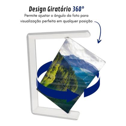 Imagem de Porta Retrato Giratório Cristal Moldura Acrílico Suporte A6 Foto Display Fotografia