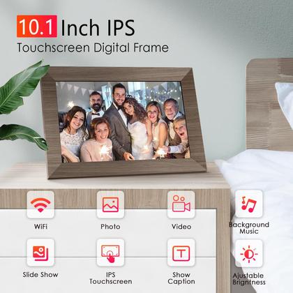 Imagem de Porta-retratos digital Canupdog 10.1 WiFi IPS com tela sensível ao toque