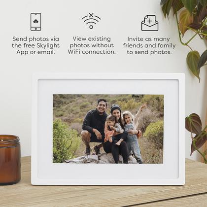 Porta-retratos digital Skylight WiFi de 10 polegadas branco - Porta ...