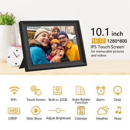 Imagem de Porta-retratos digital Wifi Akimart 32GB com IPS de 10,1"