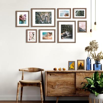 Imagem de Porta-retratos KINLINK A5 de madeira marrom com acrílico acrílico x4