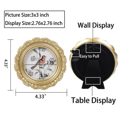 Imagem de Porta-retratos LIHOLO Vintage 3x3 Round Gold Antique