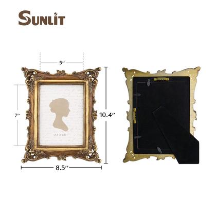 Imagem de Porta-retratos Sunlit Vintage 5x7 cm Bronze, ouro, poliresina