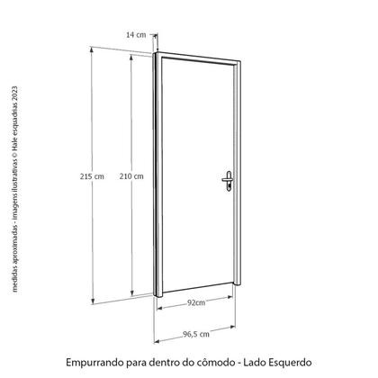 Imagem de Porta Ripada Cedro Batente 14 Fechadura Rolete Puxador Barra Chata 800cm 92 X 210 Esquerdo