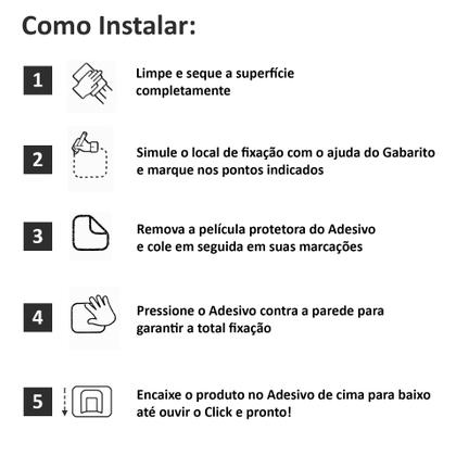 Imagem de Porta Rolo Papel Higiênico Suporte Parede C/ Adesivo Branco
