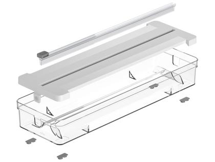Imagem de Porta Rolos Cortador Duplo Plástico PCV Alumínio Clear Branco Ou Organizador
