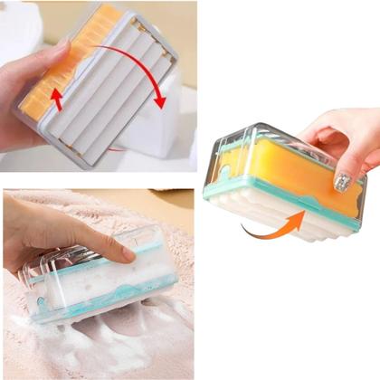 Imagem de Porta Sabão 2em1 Barra Escova Esfregão Lavar Roupa Espuma