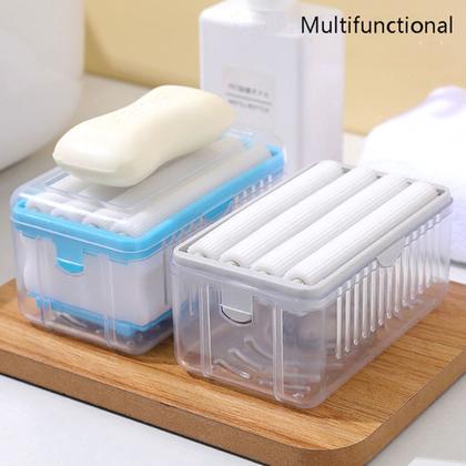 Imagem de Porta Sabão 2em1 Barra Escova Esfregão Lavar Roupa Espuma