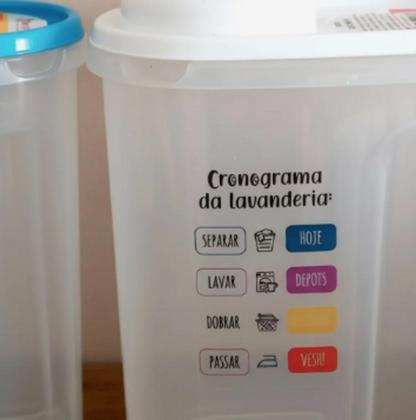 Imagem de Porta Sabão em Pó e Amaciante Dispenser Lavanderia