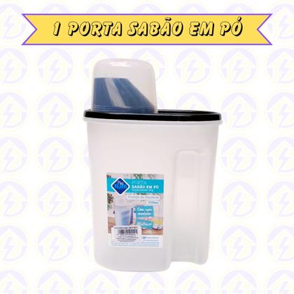 Imagem de Porta Sabão em Pó Multiuso 1,7L Com Tampa Copo Medidor 1 UN