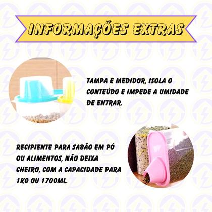 Imagem de Porta Sabão em Pó Multiuso 1,7L Com Tampa Copo Medidor 1 UN