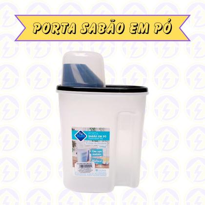 Imagem de Porta Sabão em Pó Multiuso 1,7L Com Tampa Copo Medidor 1 UN