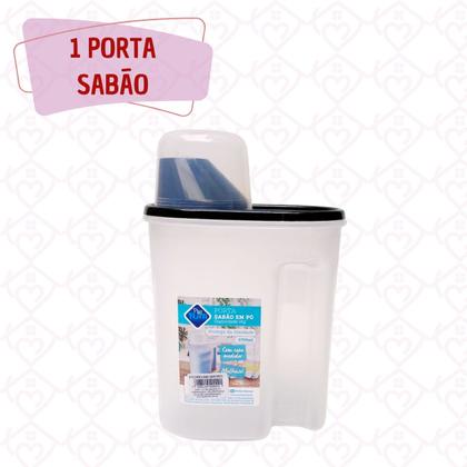 Imagem de Porta Sabão Multiuso Para Lavanderia Com Copo Medidor 1 UNI