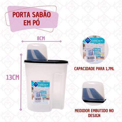 Imagem de Porta Sabão Multiuso Para Lavanderia Com Copo Medidor 1 UNI