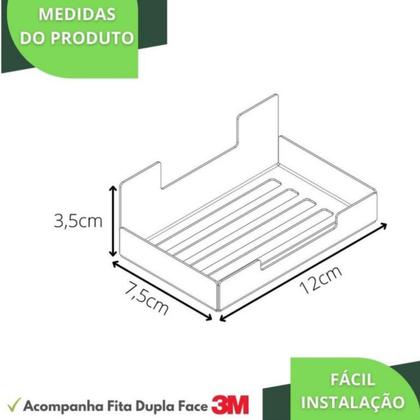 Imagem de Porta Sabonete De Banheiro Preto Com Adesivo 3M SF.ELG