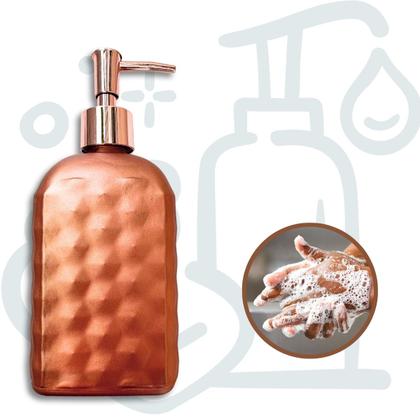 Imagem de Porta Sabonete Líquido De Vidro Lavabo Saboneteira 500ml Rose