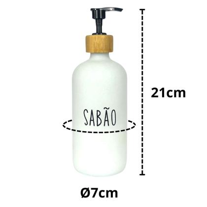 Imagem de Porta Sabonete Liquido Doha Em Vidro Para Lavabo Pia 500ml
