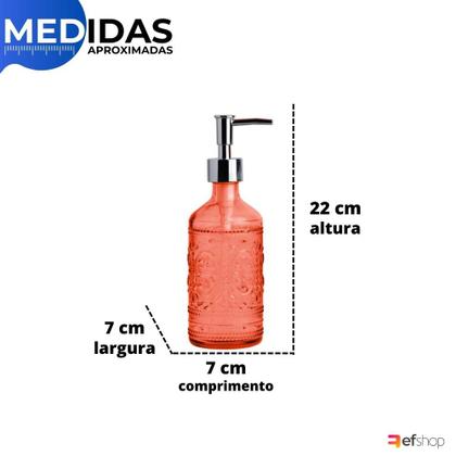 Imagem de Porta Sabonete Líquido em Vidro 300ml c/ Dosador Dispenser Elegante