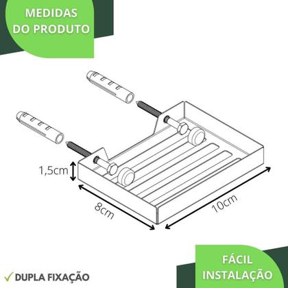 Imagem de Porta Sabonete Saboneteira Inox Parede Banheiro Max