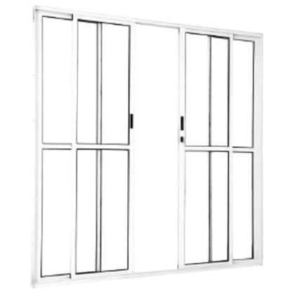 Imagem de Porta Sacada de Alumínio 4 Folhas 210 X 200cm com Fechadura Linha 25