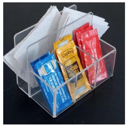 Imagem de Porta Sache Guardanapos Acrílico Cristal Bar Mesa Cozinha