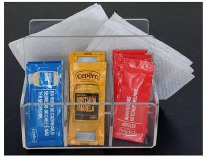 Imagem de Porta Sache Guardanapos Acrílico Cristal Bar Mesa Cozinha