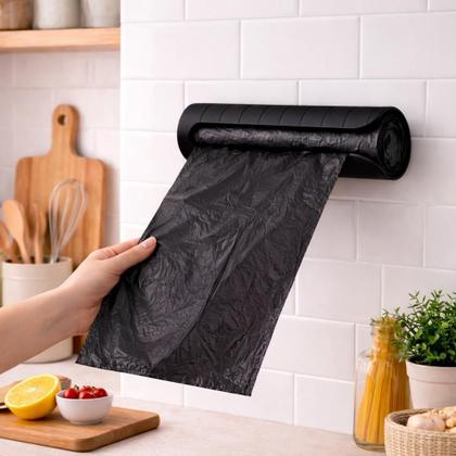 Imagem de Porta sacolas preto para armário cozinha organização