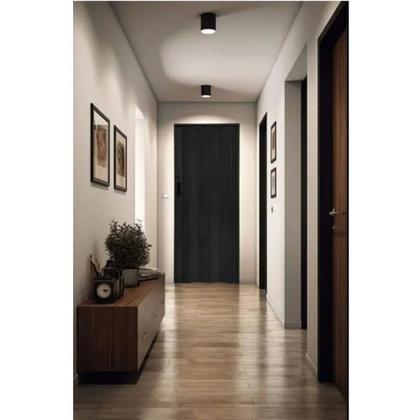 Imagem de Porta sanfonada preta pvc 72cm x 2,10 plasflex multilit