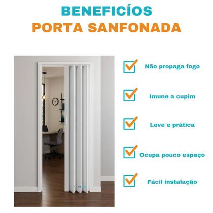 Imagem de Porta Sanfonada PVC 0,60x2,10 Multilit Branco