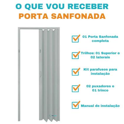 Imagem de Porta Sanfonada PVC 0,60x2,10 Multilit Cinza