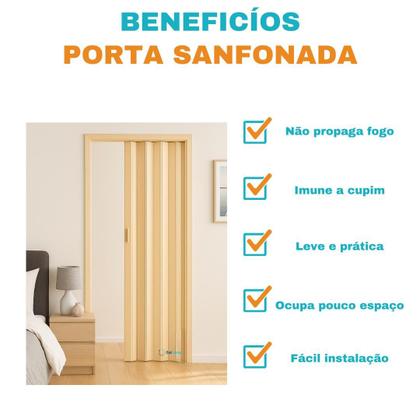 Imagem de Porta Sanfonada Pvc 0,84x2,10 Multilit bege