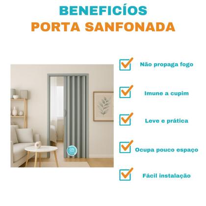 Imagem de Porta Sanfonada Pvc 0,84x2,10 Multilit cinza