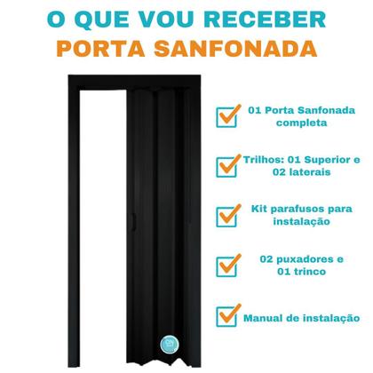 Imagem de Porta Sanfonada Pvc 0,84x2,10 Multilit Preta