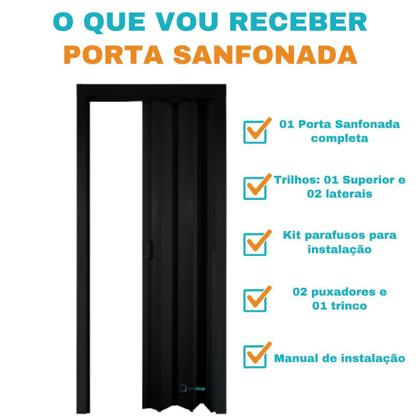 Imagem de Porta Sanfonada Pvc 0,84x2,10m Multilit Preta