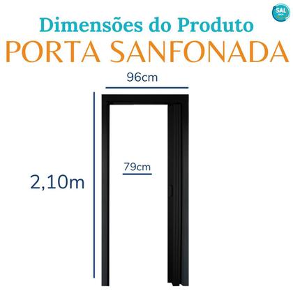 Imagem de Porta Sanfonada Pvc 0,96x2,10m Multilit  Preta