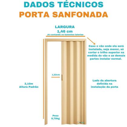 Imagem de Porta sanfonada pvc 1,46m bege