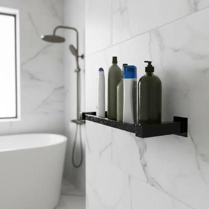 Imagem de Porta Shampoo 30cm Aço Inox 304 Preto Fosco Q-PS30PF